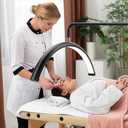 22-inch Half Moon Lash Light for Eyelash Extensions & Estheticians, Dimmable LED Lash Lamp, Shadow-Free Moon Light for Lash Tech, Adjustable Eyelash Lamp with Rotating Head (Black)