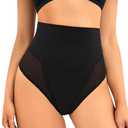 OLIKEME Tummy Control Shapewear Super High Waisted Underwear Butt Lifter Panties Wide Girdle Cool Comfort Body Shaper Briefs for Women Small Black