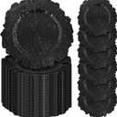 100 Pcs Silver Charger Plates Bulk, 13" Reef Plastic Floral Decorative Dinner Plate for Table Setting, Wedding, Party, Event, Decoration