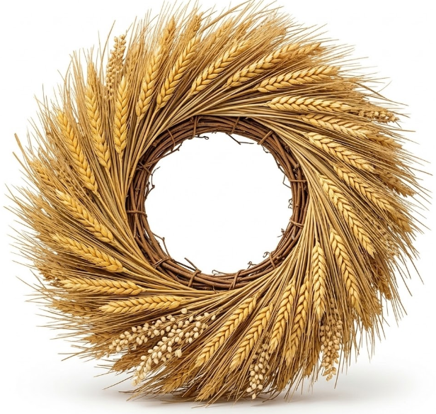 Dried Wheat Stalks, 100 Stems 100% Natural Wheat Decor for Home Kitchen Christmas Wedding  24 in wheat spiral vine wreath
