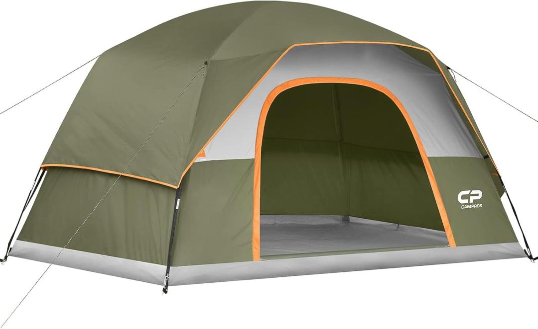 CAMPROS CP Tents for Camping 4/6 Person Tent Waterproof Windproof Double Layer Family Camping Tent, Easy Setup Dome Tent with Large Mesh Windows & Wider Door for Outdoor Camping & Hiking