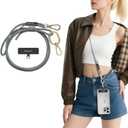 MAGEASY Universal Cell Phone Lanyard - Anti-Theft Rope Crossbody Phone Strap for iPhone 17 Pro Max & Most Smartphones, for Men & Women | 6mm Misty Blue