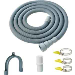 Universal Washing Machine Drain Hose Extension & Portable Washer Drain Hose,Dishwasher Drain Hose with Clamp (6.5ft), Gray