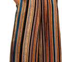 KISSMODA Women Palazzo Pants Summer Boho Bagyy Wide Leg High Smocked Waist Flowy Beach Casual Trousers with Pockets (X-Large, B Brown Orange Stripe)