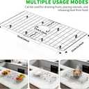 24" x 12" Stainless Steel Sink Protector - Large Sink Rack for Bottom of Sink Kitchen Grid Centered Drain