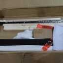 KEIKI Twin Size Upholstered Platform Bed Frame with Cute Rabbit Ear Shaped Headboard and Pocket, for Boys and Girls, Platform Bed with Guardrail and Slats, No Box Spring Required, Easy Assembly, Beige