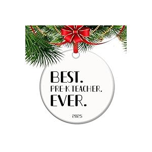 Best Pre-K Teacher Ever 2025 – Preschool Graduation & Christmas Ornament, Thank You Gift for Teachers, End of Year Keepsake for Early Educators