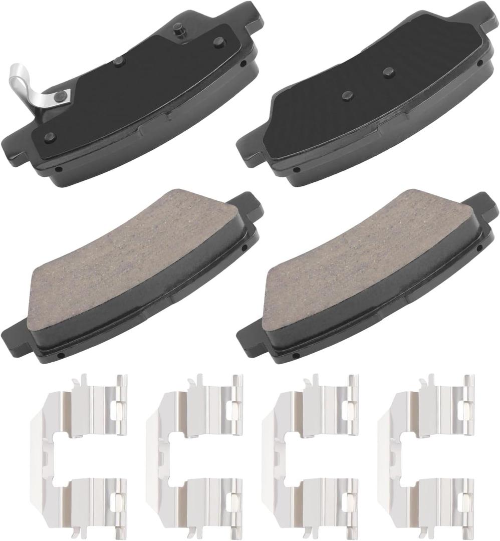 Blue Ceramic Disc Brake Pad Set - Compatible With Select Hyundai Azera Elantra Sonata Kia Amanti Optima Soul REAR HZ1544