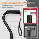 BeneCane Quad Cane Adjustable Walking Cane with Offset Soft Cushioned Handle for Men & Women Lightweight Comfortable with 4-Pronged feet for Extra Stability (black)