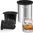 Clear Ice Cube Maker, 2" Stainless Steel Clear Ice Maker for Old Fashioned Whiskey lover, Bourbon, Whiskey, Cocktail Gifts for Men on Birthday or Holiday, Easy-Release Ice Ball Maker Mold (2"-1 PCS, Metallic-Trump)