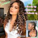 Gowit Pre Looped Deep Wave Crochet Hair 12 Inch 7 Packs Short Curly Mixed Brown Pre Twisted Ocean Wave Deep Twist Crochet Braids Synthetic Braiding Hair for Black Women