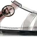 Toddler Sandals Jelly Shoes Girls Unisex Boy Flat Retro Slides Clear Kids Water Slippers Slingback Summer Beach Size 8 Adjustable Buckle Glitter Dress Soft (Black)