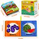 Dr.Rapeti Soft Cloth Books Baby Books Bath Books 6-Pack for Baby Infant Toddler Kids Crinkle Squeaky Washable Chewable Non-Toxic Early Educational Giftable