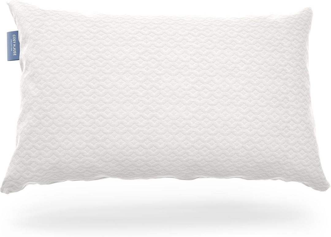 Cosy House Collection Luxury Rayon Derived from Bamboo Shredded Memory Foam Pillow - Adjustable & Removable Fill - Cool & Breathable Cover with Zipper for Side, Back, & Stomach Sleepers (Queen)