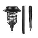 Festive Lights - 1 Pack  Realistic Flame Effect Black Solar Garden Stake Lights – Total of 48 Amber SMD LEDs, IP44 Rated, Rechargeable Battery – Outdoor Lawn Border Pathway Driveway Decoration 