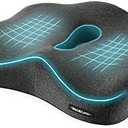 Memory Foam Seat Chair Cushion for Relieves Back Sciatica Pain Tailbone Pain Coccyx Degenerating Disc Orthopedic Osteoarthritis Prostate Cushion Low Back Pain Cushion Hip Shaping (Dark Gray)