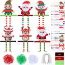 24 Sets Christmas Beaded Ornament Kit for Kids Winter Crafts with Beads Felt Santa Claus Reindeer Elf Ornament Christmas DIY Craft Art Set for Xmas Table Mantle Party Favors Decoration