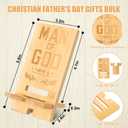Ripeng 10 Pcs Fathers Day Dad Man Gifts Bulk for Church Bamboo Phone Stand for Employee Desk Office Workers Thank You Gift for Team Coworkers Staff Volunteer Teacher Week Colleagues