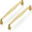 Ravinte 5 Pack 5 Inch Brushed Brass Kitchen Cabinet Handles Solid Zinc Alloy Cabinet Pulls Cupboard Hardware Drawer Handles