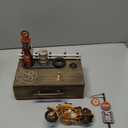 Route 66 Desk Table Decor Gas Station Model Miniature Storage Box Decoration Vintage Gas Pump Motorcycle Model Organizer Drawers Jewelry Box Ring Trinket Case Cabinet Retro Home Decor