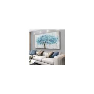 Yuaxker Tree Wall Art Blue and Gold Canvas Painting Modern Aesthetic Wall Decor Spiritual Artwork for Living Room Bedroom Dining Room Office Home Decor 20x40inch