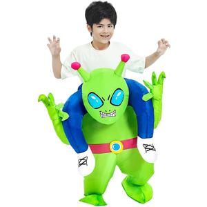 Inflatable Alien Costume Kids Funny Blow Up Riding Alien Halloween Inflatable Costume For Boys Girls Children Party Cosplay, M