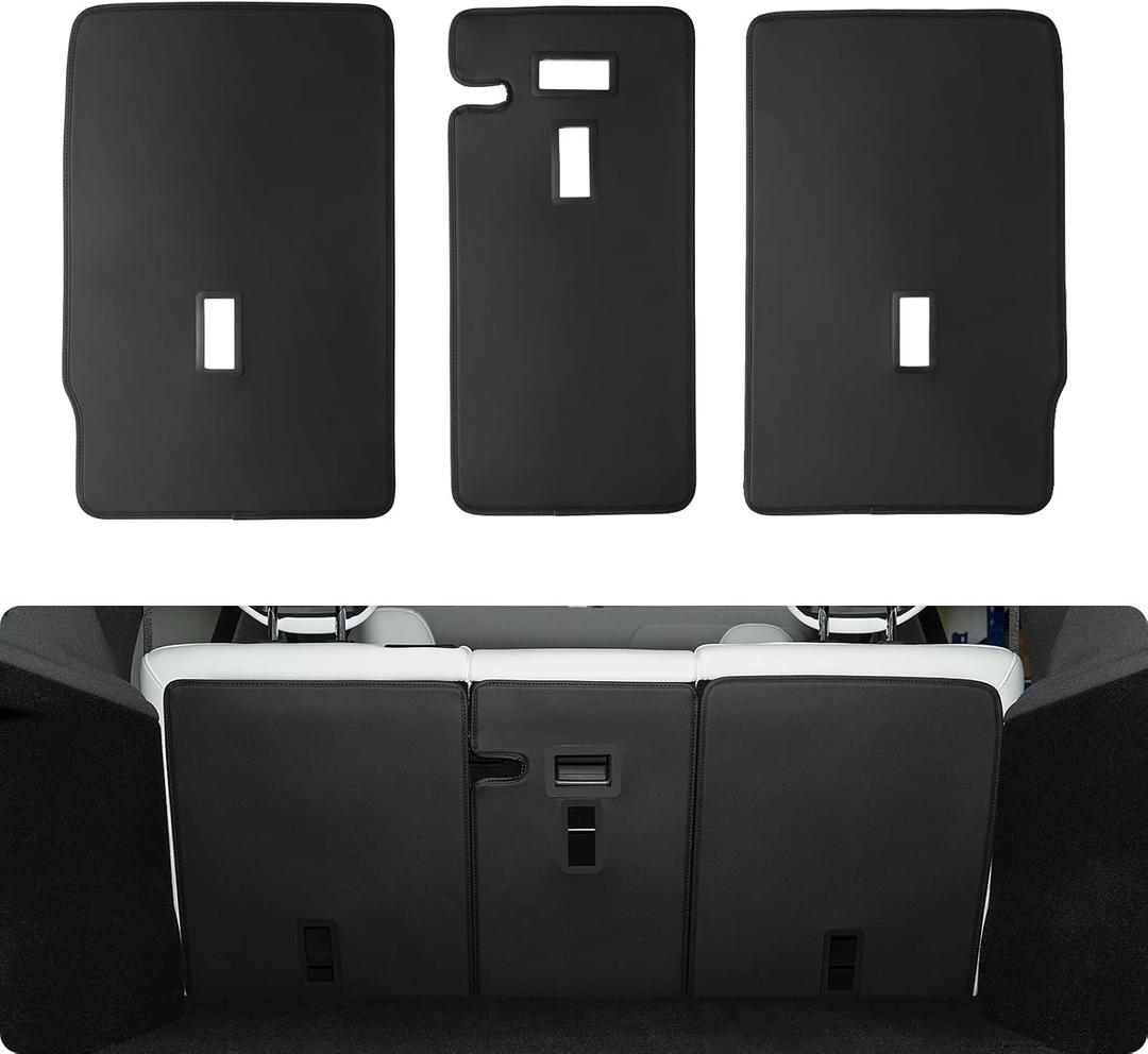 BASENOR Rear Seat Back Cover for 2026 2025 Tesla Model Y Juniper 5 Seats All Weather Seatback Liner Backrest Mats Pet Dog Friendly Model Y Accessories 3PCS (Standard/Premium/Performance)