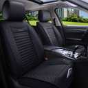 Aierxuan 5 Car Seat Covers Full Set Waterproof Leather Universal Fit Nissan Honda Civic CRV Hrv Kia Sorento Toyota Corolla 4Runner Camry Hyundai Jeep Ford Focus Edge Mazda (Full Set, Black)