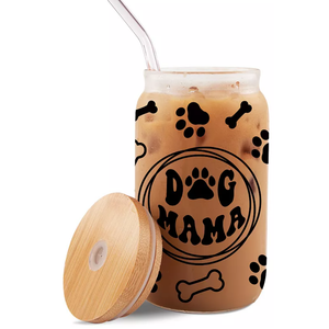 Nifty 16-oz. Dog Mom Glass and Straw