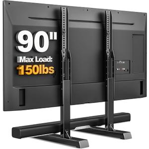 Universal TV Legs, Table Top TV Stand Base with Height Adjustable for Most 37 to 86 90 Inch TVs, Holds up to 150lbs with Cable Management, Max VESA 800x600mm, Black 