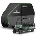 QUNSUNUS Waterproof Golf Cart Cover 2+2/4/4+2 Passenger, Universal Fit for Yamaha, Honda, Club Car, EZGO and Most Brands, Heavy Duty 6 Seater Golf Cart Cover with Zipper and Straps
