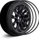 Automotive Alloy Wheel Rim Protector - Covering The Entire Rim of The Wheel hub - Strips for Curb Rash Prevention - Set of 4 Rim Protector Easy to Install(19'',Black)