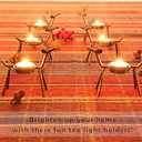 FORUP 6 Pack Metal Reindeer Tea Light Candle Holders, Christmas Home Decoration