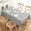 Heavy Duty Vinyl Tablecloth with Flannel Backing Waterproof Oil-Proof Plastic Table Cloth Stain-Resistant Wipeable Rectangle or Square Table Cover for Dining, Camping (Granite, 52X70 Inch)