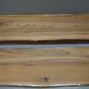 Floating Shelves Set of 2, Solid Elm Wood Wall Shelves 32 Inch - Invisible Bracket Mount for Living Room, Bedroom, Kitchen, Bathroom - Natural, Live Edge, 32"L, 2Packs