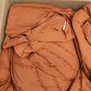 Andency Burnt Orange Oversized Super King Comforter Set 120x120, Extra Large King Size Comforter Oversize Boho Soft Warm Bedding Comforter Sets, 3 Pieces Aesthetic Chevron Textured Bedding Set