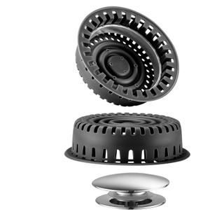 Bathtub Drain Hair Catcher, Shower Hair Drain Catcher Upgraded Protector with Silicone & Stainless Metal Designed for Pop-Up and Regular, Effective Without Slowing Drainage (Black)