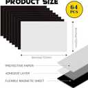 Magnetic Sheets with Adhesive Backing for Fridge 4x6 Pictures Magnets (Bulk Pack of 64),Adhesive Photo Magnets for Home/Classroom/Office/DIY Fridge Magnets