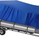 NEVERLAND Pontoon Boat Cover Waterproof Heavy Duty Trailerable Boat Cover Marine Grade Polyester Canvas Cover Fits Pontoon/Deck Boats (Boat Length 17-20ft, Beam Width up to 102", Blue)