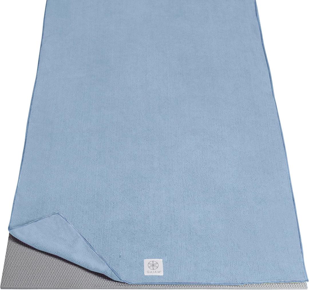 Gaiam Yoga Mat Towel Microfiber Mat-Sized Yoga Towel for Hot Yoga