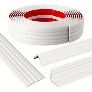 Elvone Wall Corner Protector & Edge GuardPeel and Stick Wall Trim Moulding Inside & Outside Corner Molding Trim Caulk Strip, Self Adhesive Trim for Wall Edge,Ceiling,Countertop, 2.36 W x20 LWhite