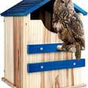 Screech Owl House, Large Handmade Wooden Owl Boxes for Outside with Mounting Screws, 10" x 10" x 14" Easy Assembly Required Nesting Box for Outdoors, Cozy House for Lovely Birds