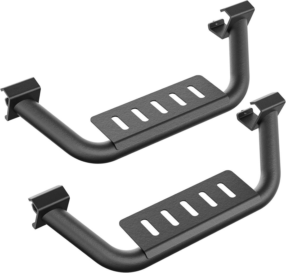 Bronco Running Boards Drop Side Steps Compatible with 2021 2022 2023 2024 2025 Ford Bronco 2 Doors with The Rock Rails,Heavy-Duty Steel Removable Side Bars Step Plates (2 Pcs, Black)