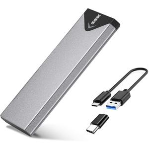 SSK Aluminum USB 3.2 Gen 1 to M.2 SATA NGFF SSD Enclosure Adapter, External SATA Based M.2 Solid State Drive Enclosure Reader (for M.2 SATA SSD only)
