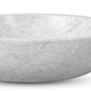 Travertine Decorative Bowl - 7.8 Diameter & 2 Height - Key Bowl for Entryway Table - Organic Modern Centerpiece - White/Gray