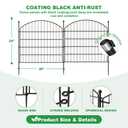 AOPEC 24 in(H) x20 Ft(L) No Dig Heavy Duty Metal Fence - 10 Panels Thick Rust-Resistant Decorative Fence Posts for Yard Security, Garden, Lawn, Farm and Poultry (Black)