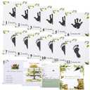 Keepsake Baby Memory Book for Boys and Girls, 1–12 Months Baby Hand and Footprint Kit, Timeless First Year Baby Book to Record Every Event, Newborn Baby Gifts for Mom/Parents (Card, Black)