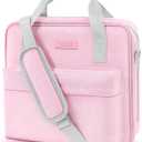 Zipper Binder 3 Ring with Shoulder Strap and Handle, Pink 2 Inch 3 Ring Binder with Zipper, Extra Pockets Holds 500 Sheets, Waterproof Trapper Keeper for Middle School & Work Organizer