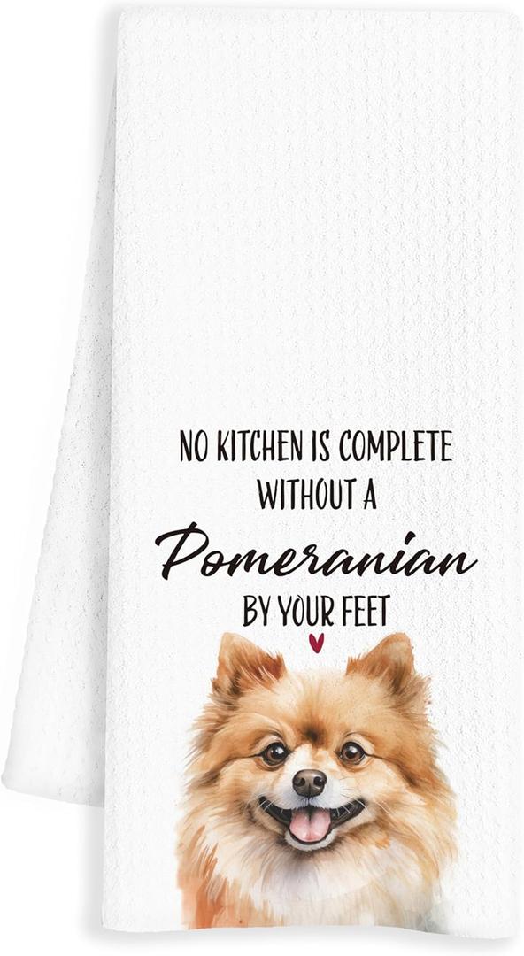 Pomeranian Dog Towels - Kitchen Decor Set, 16x24 Inch