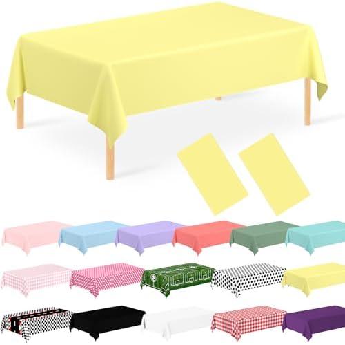JCTHKUKU 6 Pack Yellow Tablecloth Disposable Baby Yellow Table Covers 54" x 108" Yellow Pastel Table Cloths for Parties Bridal Shower Engagement Wedding Birthday BBQ Picnic Indoors & Outdoors Party